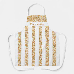 Elegant Chic Gold Glitter Pattern Personalised Apron