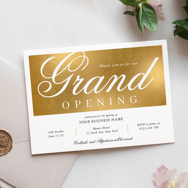 Elegant & Chic Gold Grand Opening Event Business Invitation (Elegant & Chic Gold Grand Opening Event Business Invitation)