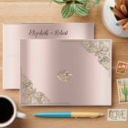 Elegant Chic Gold Hearts Rose Gold Wedding