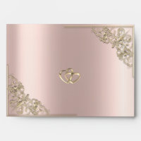 Elegant Chic Gold Hearts Rose Gold Wedding