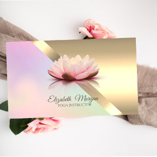 Elegant Chic Gold Lotus Flower Yoga Instructor Business Card
