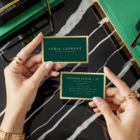 Elegant chic gold metallic forest green minimalist