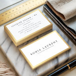 Elegant chic gold metallic frame minimalist white business card<br><div class="desc">Elegant chic gold metallic frame minimalist white</div>