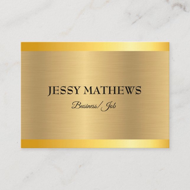 ELEGANT CHIC GOLD MODERN MINIMALIST BLACK GOLDEN BUSINESS CARD (Front)