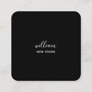 Elegant chic gold modern square minimalist black   business card