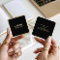 Elegant chic gold modern square minimalist black