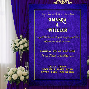 Elegant Chic Gold on Blue Leather Wedding