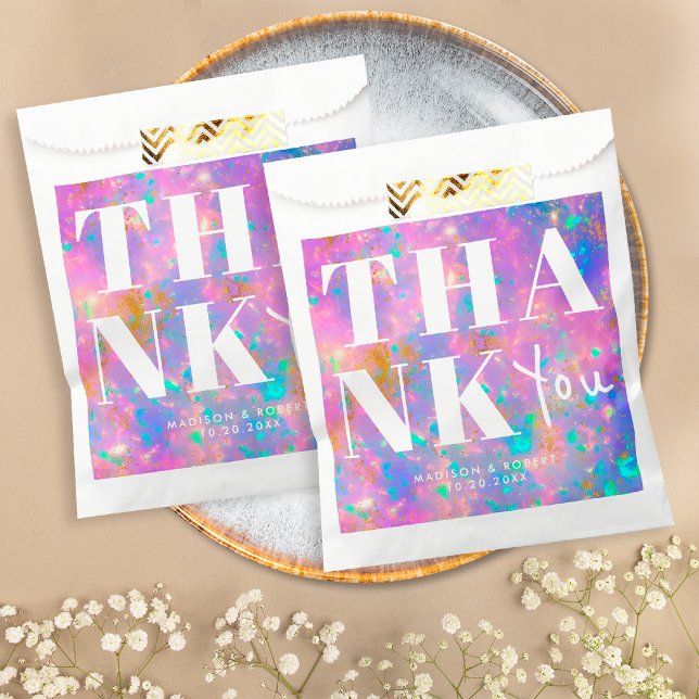 Elegant Chic Gold Opa Bold Thank You Wedding Favour Bags (Creator Uploaded)