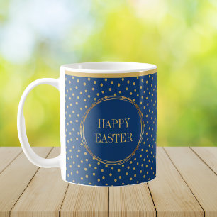 Elegant Chic Gold Polka Dots Happy Easter Coffee Mug