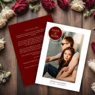 Elegant Chic Gold Red Photo Sophisticated Wedding