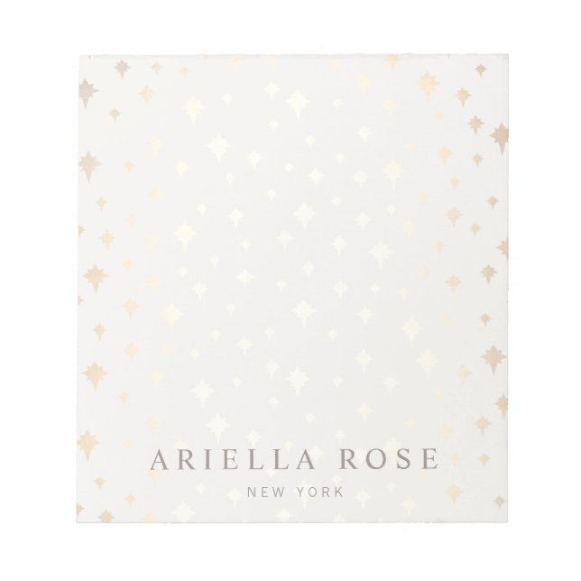 Elegant Chic Gold Stars Pattern Notepad (Front)