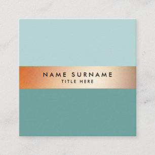 Elegant Chic Gold Stripe Calm Square Business Card