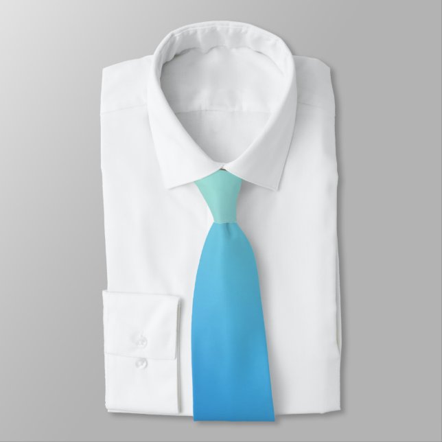 Elegant & Chic Gold Teal Blue Ombre Watercolor Tie (Tied)