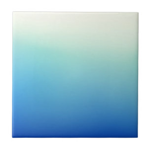 Elegant & Chic Gold Teal Blue Ombre Watercolor Tile