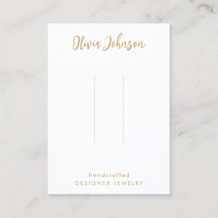 Elegant Chic Gold White Hair Clip  Display Business Card