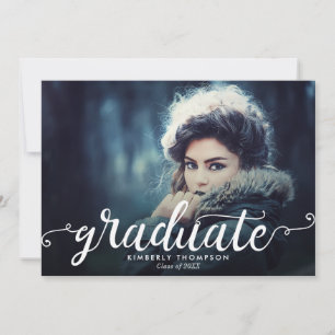 Elegant Chic Graduation Modern Hand Lettering Anno Announcement