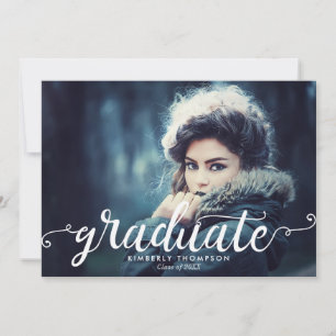 Elegant Chic Graduation Modern Hand Lettering Announcement