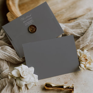 Elegant Chic Graphite Grey Wedding Monogram Envelope