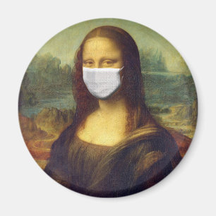 Elegant Chic Green Mona Lisa Covid 19 Painting Magnet