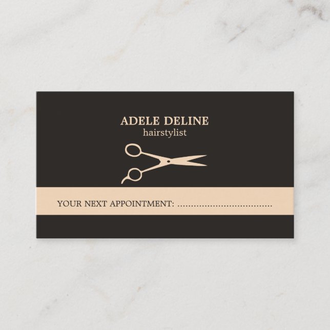 Elegant Chic Hair Stylist Appointment Card (Front)