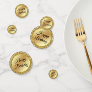 elegant chic happy birthday,gold luxury background confetti