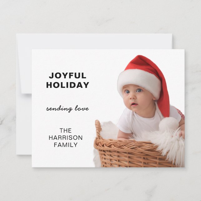Elegant Chic “Happy Holidays” Photo Greeting Holiday Card (Front)
