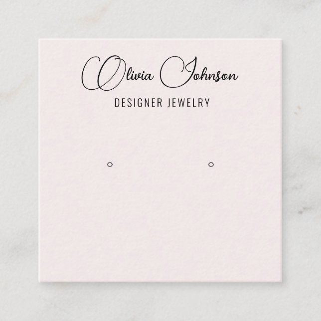 Elegant Chic Jewellery Earring Display  Square Business Card (Front)