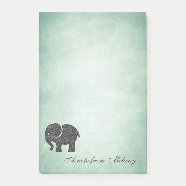 Elegant chic lady elephant vintage post-it notes (Front)