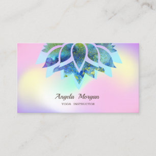 Elegant Chic Lotus Flower Holographic Business Card
