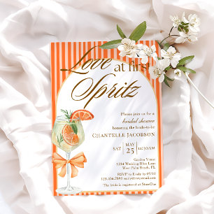 Elegant Chic Love At First Spritz Bridal Shower  Invitation
