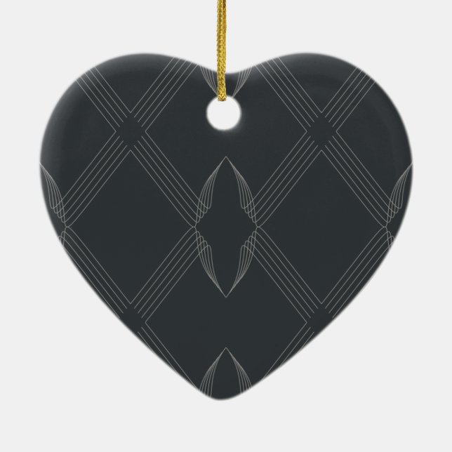 Elegant, chic, luxurious, simple line pattern ceramic tree decoration (Back)