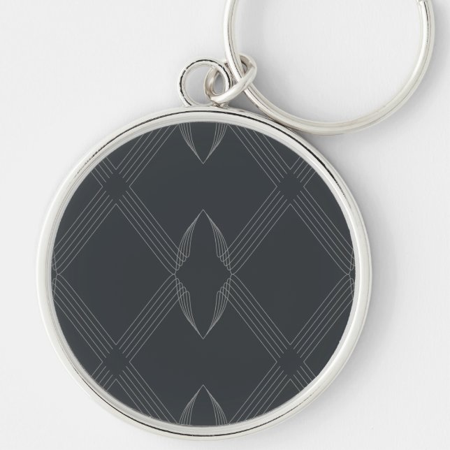 Elegant, chic, luxurious, simple line pattern key ring (Front)
