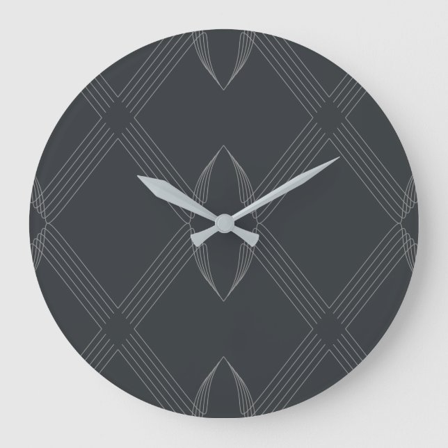 Elegant, chic, luxurious, simple line pattern large clock (Front)