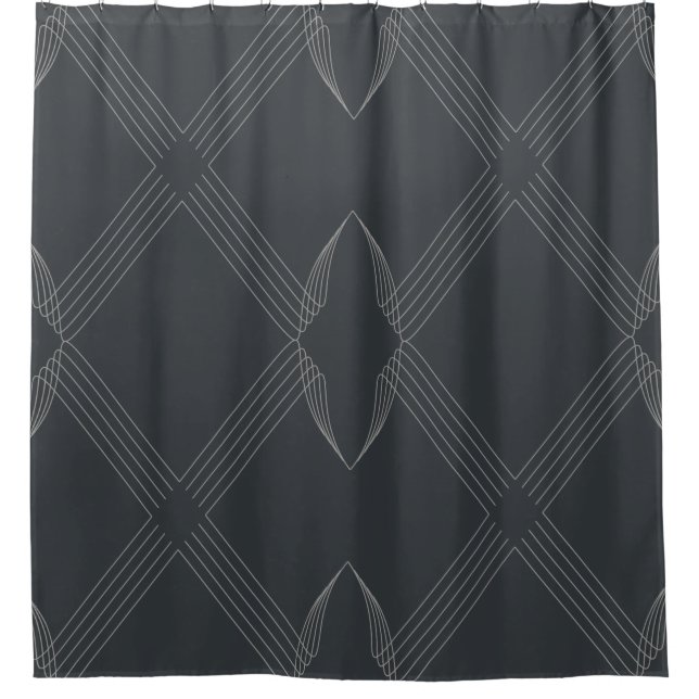 Elegant, chic, luxurious, simple line pattern shower curtain (Front)
