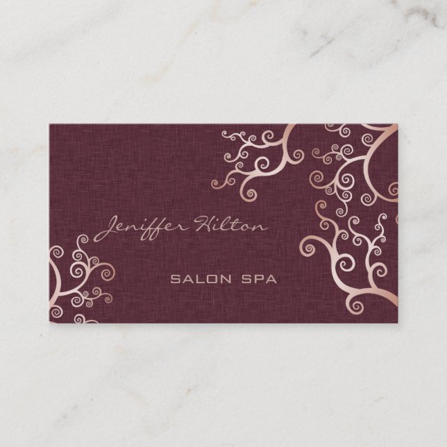 Elegant chic luxury contemporary abstract linen business card (Front)
