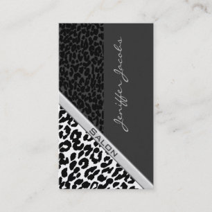 Elegant chic luxury contemporary glam leopard business card