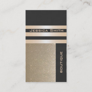 Elegant chic luxury contemporary golden glittery business card