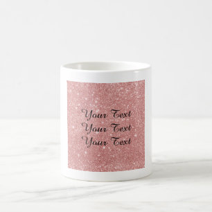 Elegant Chic Luxury Faux Glitter Rose Gold Coffee Mug