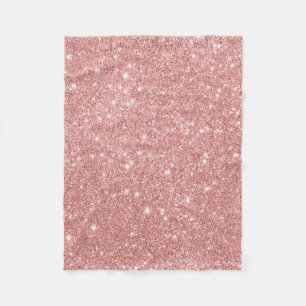 Elegant Chic Luxury Faux Glitter Rose Gold Fleece Blanket