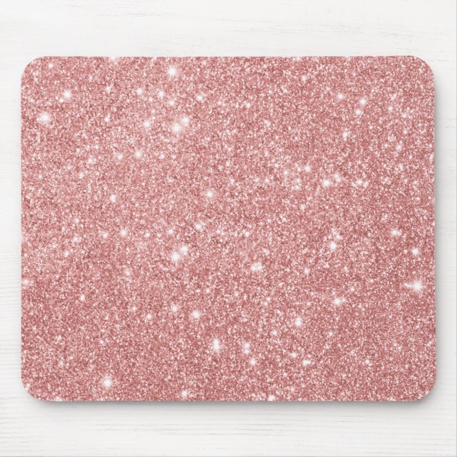 Elegant Chic Luxury Faux Glitter Rose Gold Mouse Mat (Front)