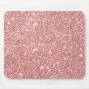 Elegant Chic Luxury Faux Glitter Rose Gold Mouse Mat