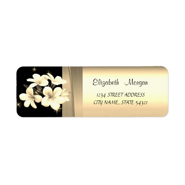 Elegant  Chic Luxury ,Faux Gold,Black,Flowers (Front)