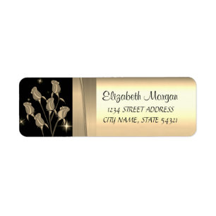 Elegant  Chic Luxury ,Faux Gold,Black,Roses