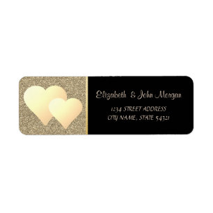 Elegant Chic Luxury ,Faux Gold Glitter Hearts