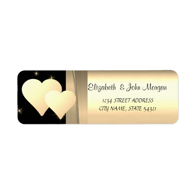Elegant  Chic Luxury ,Faux Gold Hearts (Front)