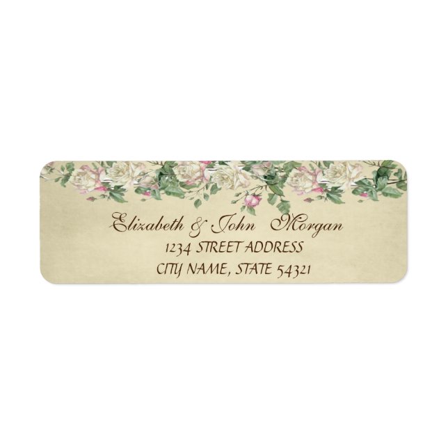 Elegant  Chic Luxury -Roses  Address Label (Front)