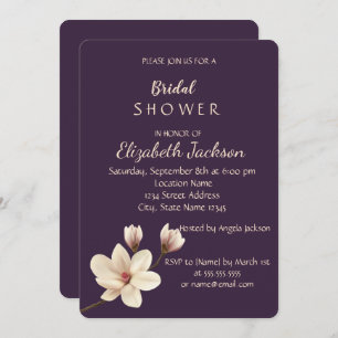 Elegant Chic Magnolia   Bridal Shower Invitation