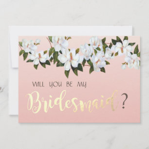 Elegant Chic Magnolia  Floral Bridesmaid Card