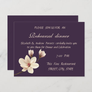 Elegant Chic Magnolia Rehearsal Dinner Invitation