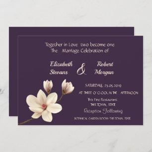 Elegant Chic Magnolia  Wedding Invitation
